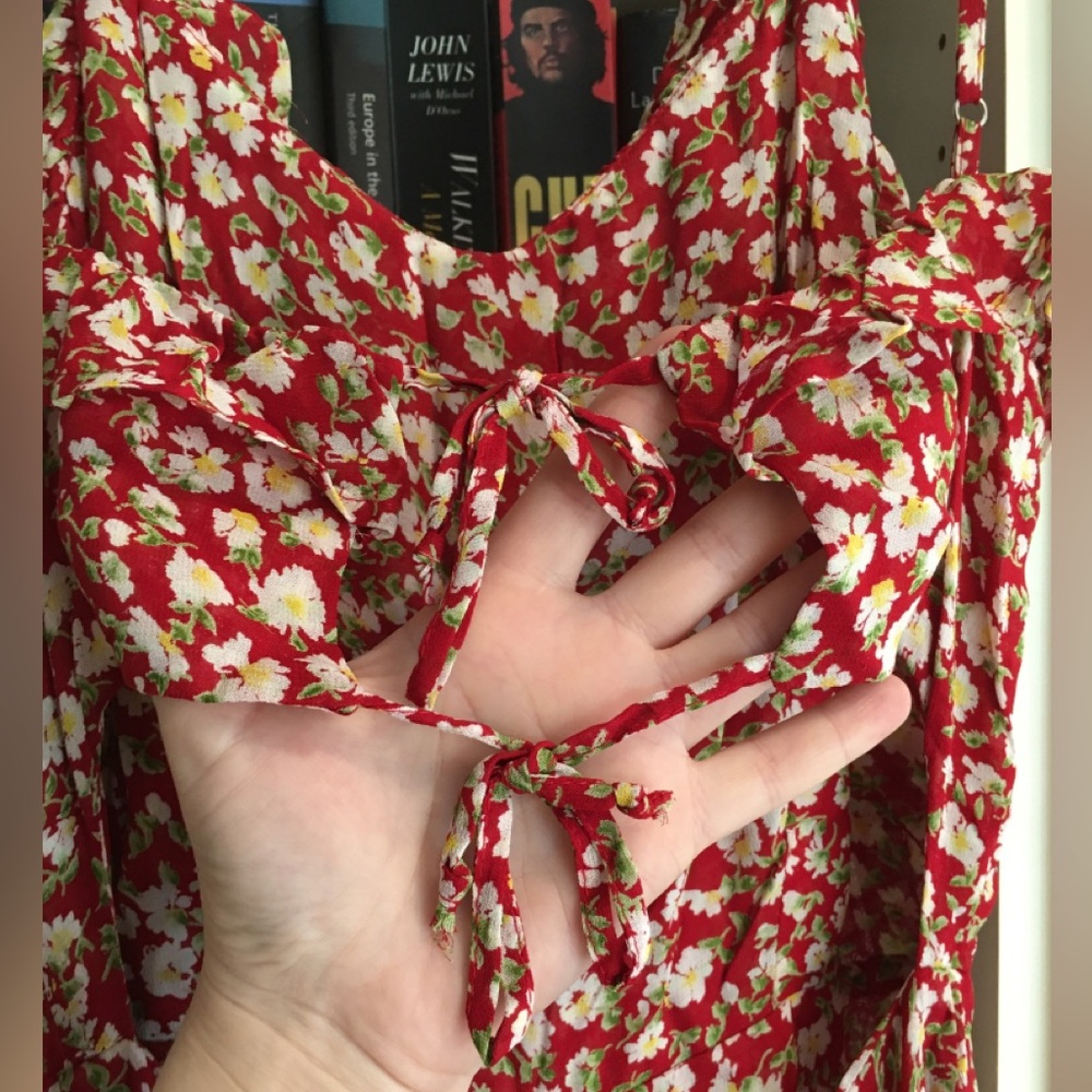 Reformation Yvonne Red Floral Flower Jumpsuit - Picture 9 of 14